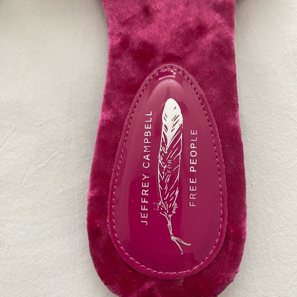 Free People + Jeffrey Campbell Fuchsia Velvet Pixie Pearl Slide Sandals - Picture 5 of 5